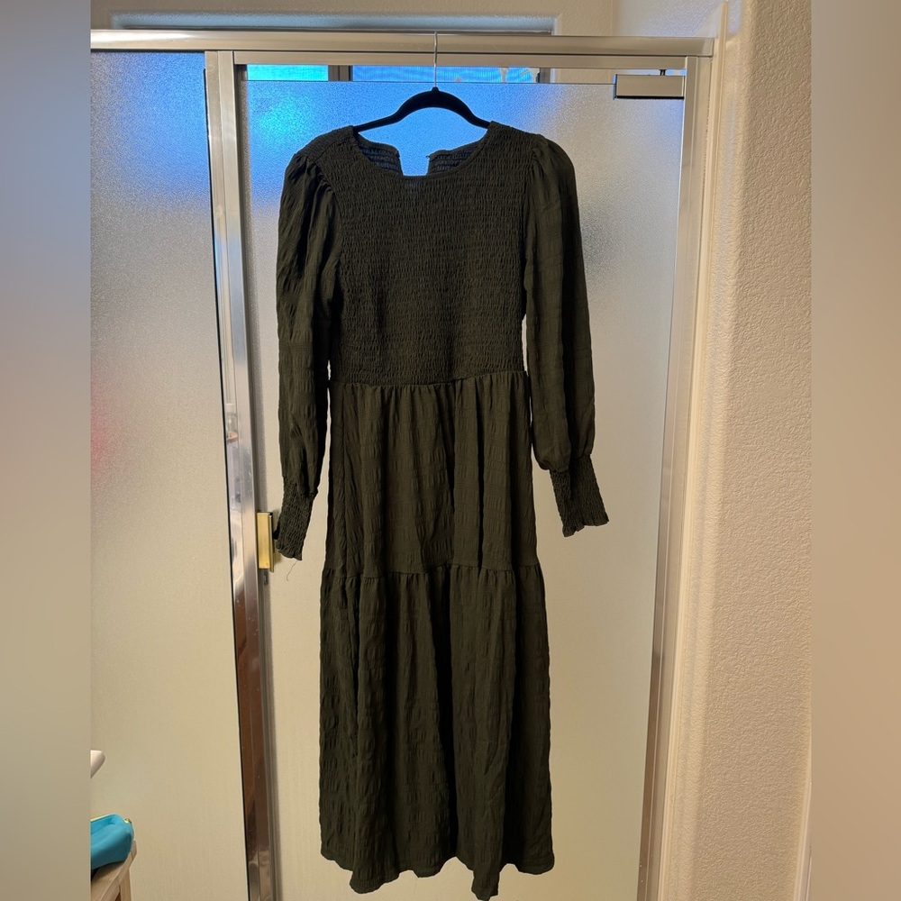 Green Peasant Maxi Dress